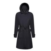 Belted Coats Geox , Blue , Dames