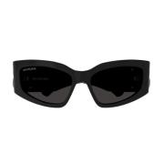Rechthoekige zonnebril Bb0321S Dynasty Line Balenciaga , Black , Dames