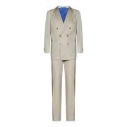 Single Breasted Suits Kiton , Beige , Heren