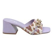 Lilac Luipaardprint Platte Schoenen Jeannot , Purple , Dames