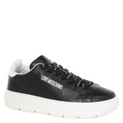 Gedurfde Sneaker in Wit Leer Love Moschino , Black , Dames