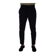 Donkerblauwe Skinny Corduroy Broek Dolce & Gabbana , Blue , Heren