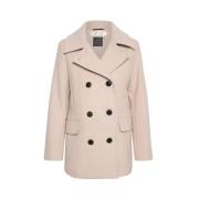 Ecru Sailor Coat - Stijlvolle Wollen Jas InWear , Beige , Dames