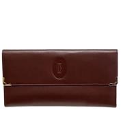 Pre-owned Leather wallets Cartier Vintage , Red , Dames