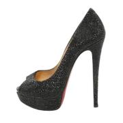 Pre-owned Fabric heels Christian Louboutin Pre-owned , Black , Dames