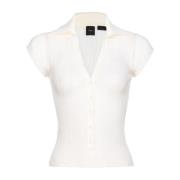 Klassieke Polo Shirt Pinko , White , Dames