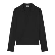 Polo blouse stijl longsleeve Marc O'Polo , Black , Dames