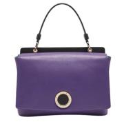 Pre-owned Leather handbags Bvlgari Vintage , Purple , Dames
