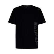 Logo T-shirt Balmain , Black , Heren