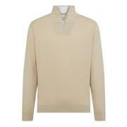 Half Zip Katoenen Trui Boggi Milano , Beige , Heren