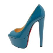 Pre-owned Leather heels Christian Louboutin Pre-owned , Blue , Dames