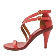 Pre-owned Leather sandals Chloé Pre-owned , Red , Dames