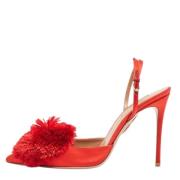 Pre-owned Satin heels Aquazzura Pre-owned , Red , Dames