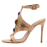 Pre-owned Suede sandals Aquazzura Pre-owned , Beige , Dames