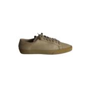 Pre-owned Leather sneakers Yves Saint Laurent Vintage , Beige , Dames