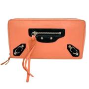 Pre-owned Leather wallets Balenciaga Vintage , Orange , Dames
