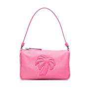 Roze Nylon Handtas met Leren Palm Tree Patch Palm Angels , Pink , Dame...