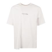 Heren Wit Katoenen Jersey T-Shirt Lanvin , White , Heren