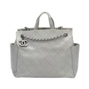 Pre-owned Leather chanel-bags Chanel Vintage , Gray , Dames