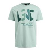 Ronde Hals T-Shirt met Logo PME Legend , Green , Heren