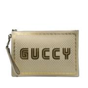Pre-owned Leather clutches Gucci Vintage , White , Dames
