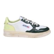 Vintage Leren Sneakers Wit/Groen Autry , Multicolor , Heren