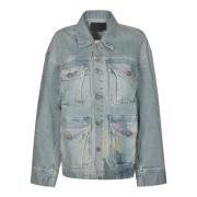 Blauwe Denim Jack voor Mannen R13 , Blue , Dames