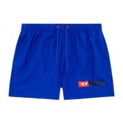 Mid-length swim shorts with logo print Diesel , Blue , Heren