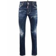 Slim-Fit Denim Jeans voor Heren Dsquared2 , Blue , Heren