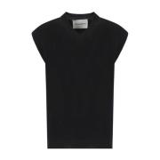 Sleeveless Knitwear Amaránto , Black , Heren