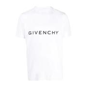 Logo Print Katoenen T-Shirt Givenchy , White , Heren