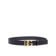 Zwart/Goud Kruisvormig DG Logo Riem Dolce & Gabbana , Black , Heren