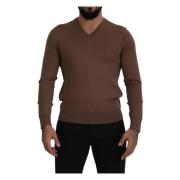 V-neck Knitwear Dolce & Gabbana , Brown , Heren