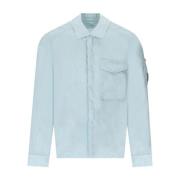 Blauwe Chrome-R Nylon Overshirt C.p. Company , Blue , Heren