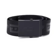 Tape belt with all-over logos Diesel , Black , Heren