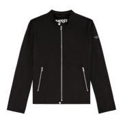 Biker jacket in cotton-touch nylon Diesel , Black , Heren