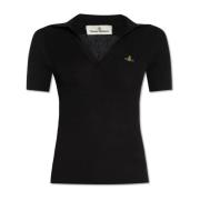 Polo shirt met logo Vivienne Westwood , Black , Dames