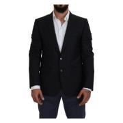 Donkerblauwe Martini Blazer Jas Jas Dolce & Gabbana , Black , Heren