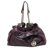 Pre-owned Leather shoulder-bags Dior Vintage , Purple , Dames