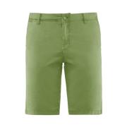 Slim Fit Bermuda Shorts van Stretchkatoen Gabardine BomBoogie , Green ...