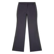 Flared pants in wool blend and double knit Diesel , Gray , Dames