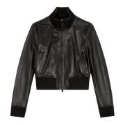 Bomber jacket in waxed leather Diesel , Black , Dames