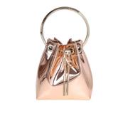 Metallic Leren Bucket Tas in Ballet Roze Jimmy Choo , Pink , Dames