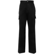 Straight Trousers Versace , Black , Heren