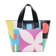 Kleurrijke Geometrische Patch Shopper Tas Desigual , Multicolor , Dame...