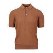 Bruine Katoenen Poloshirt met Kraag Tagliatore , Brown , Heren