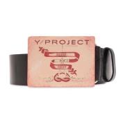 Leren riem Y/Project , Black , Heren