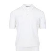 Witte Katoenen Poloshirt met Kraag Tagliatore , White , Heren
