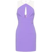 Halternek Tule Schouder Minijurk Elisabetta Franchi , Purple , Dames