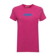 Dames Logo Katoenen T-Shirt Korte Mouw Husky Original , Pink , Dames